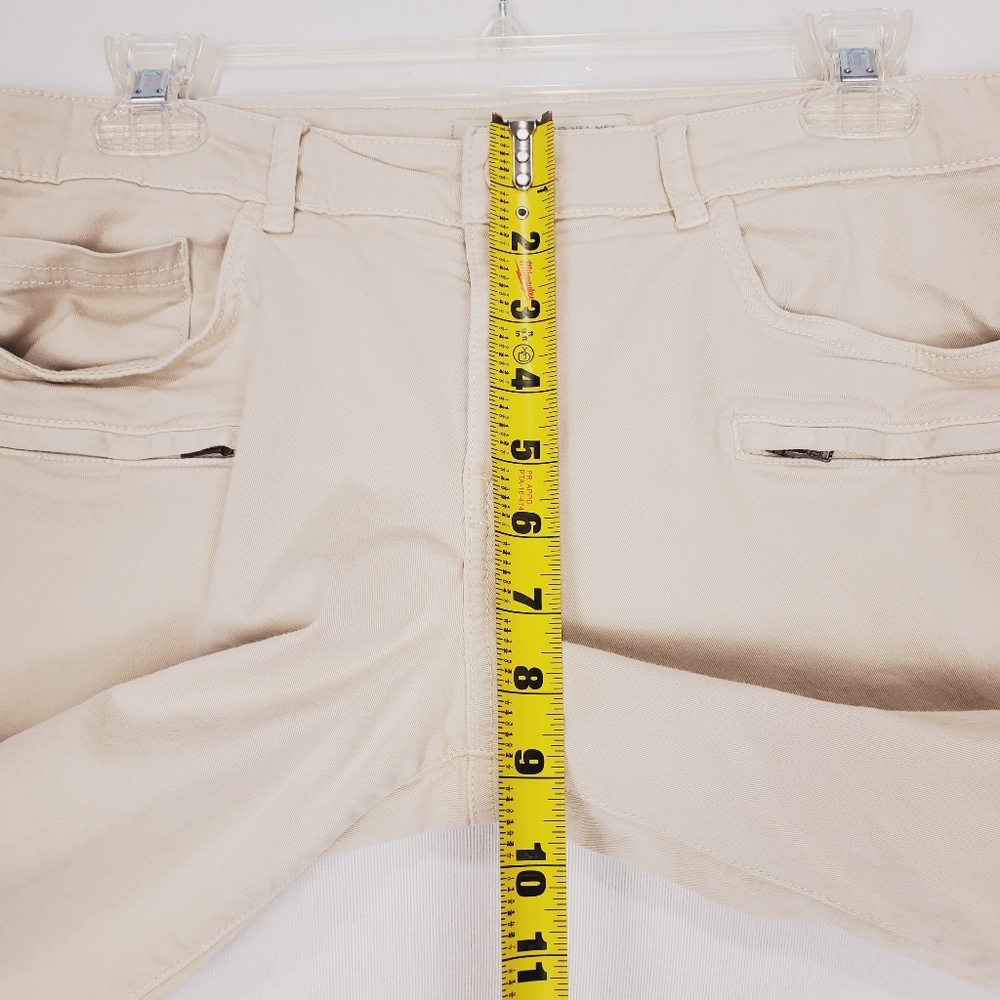 Zara Kahki Moto Pants Size 12 - Picture 7 of 16